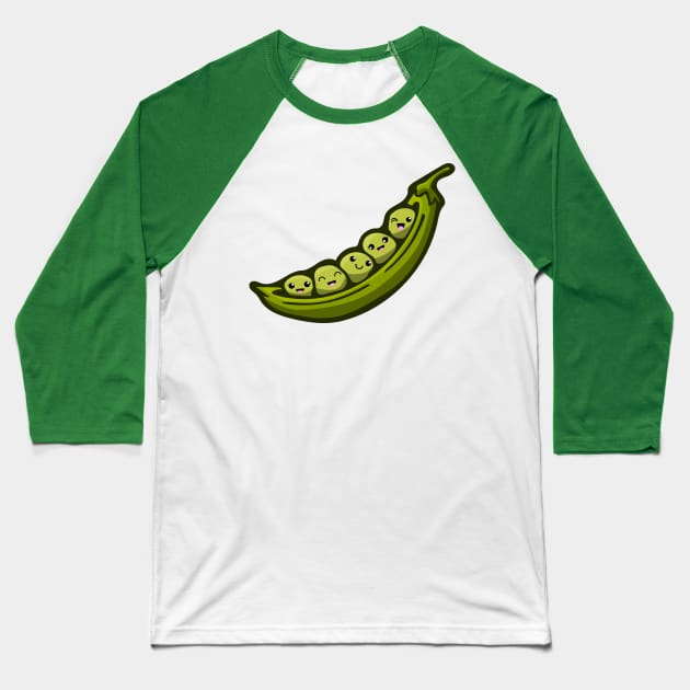Kawaii Peas in a Pod Baseball T-Shirt by deancoledesign